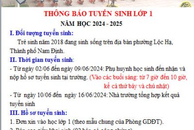 Thông báo tuyển sinh năm học 2024-2025